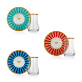 Schafer Pırıl 6 Kişilik 12 Parça Cam Çay Seti Asorti